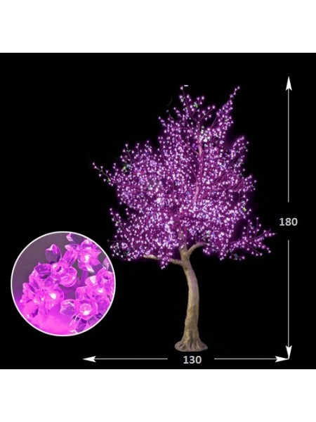 СД дерево "Сакура" 1300мм-1800мм 768 led PINK (Толстый ствол)