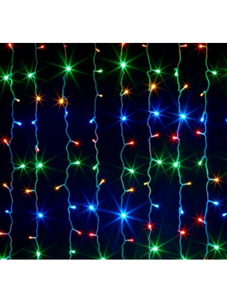 Дождь 3х2м с/д 220В цвет свечения: RGB 48 ватт, 600 led, белый провод, IP65 с контроллером.