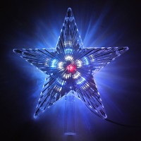 Звезда на елку Малая LED, Мульти, переливается из середины в края, коробка 100шт.