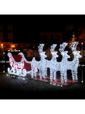 Световая фигура 230V 4м LED белый, синий, 24 LED/1м, 9.6 W, 20mA, с контроллером, IP44, шнур 1,5мх1м