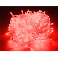 Гирлянда с/д 20м 220В цвет свечения: красный с контроллером,черный провод, 14 ватт, 200 led, IP65