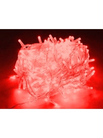 Гирлянда с/д 20м 220В цвет свечения: красный с контроллером,черный провод, 14 ватт, 200 led, IP65