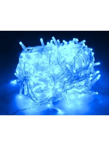 Гирлянда с/д 10 м 220В цвет свечения: синий с контроллером,черный провод, 7 ватт, 100 led, IP 65