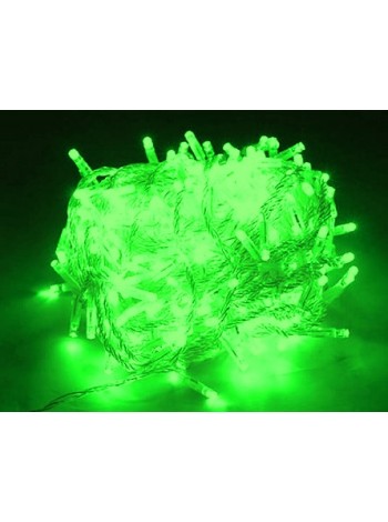 Гирлянда с/д 10 м 220В цвет свечения: зеленый с контроллером,черный провод, 7 ватт,100 led, IP 65