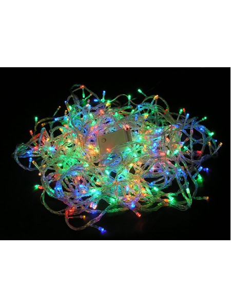 Гирлянда с/д 8,5м 220В цвет свечения: белый с контроллером,прозрачный провод, 7 ватт, 100 led, IP 65