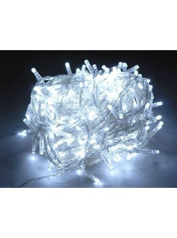 Гирлянда с/д 20м 220В цвет свечения: белый с контроллером,черный провод, 14 ватт, 200 led, IP65