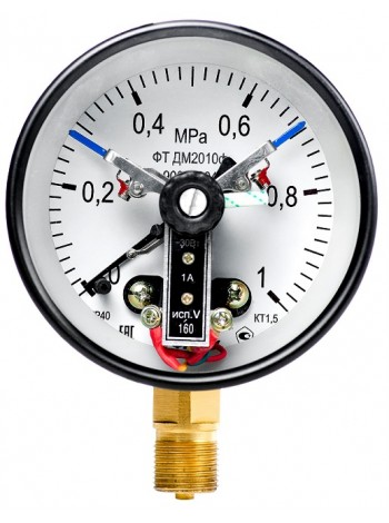 Манометры электроконтактные ДВ2010Ф, ДА2010Ф, ДМ2010Ф Тех. Стекло