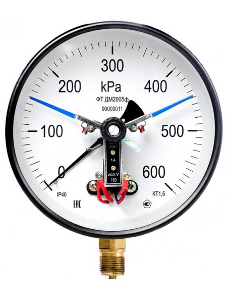 Манометры электроконтактные ДВ2005Ф, ДА2005Ф, ДМ2005Ф тех. стекло