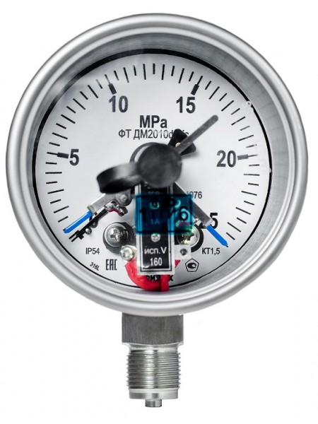 МАНОМЕТРЫ КОРРОЗИОННОСТОЙКИЕ ЭЛЕКТРОКОНТАКТНЫЕ ДВ2010Ф КС, ДА2010Ф КС, ДМ2010Ф КС SG IP54