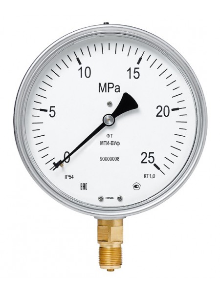 Манометры виброустойчивые точных измерений ВТИ-ВУФ, МВТИ-ВУФ, МТИ-ВУФ IP54 без корректора "0"