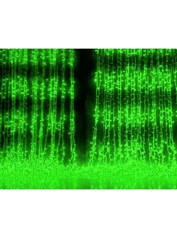 Водопад 1х3 м с/д 220В цвет свечения: зеленый 50 ватт, черный провод, 640 led, IP65