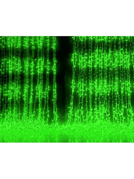 Водопад 1х3 м с/д 220В цвет свечения: зеленый 50 ватт, черный провод, 640 led, IP65